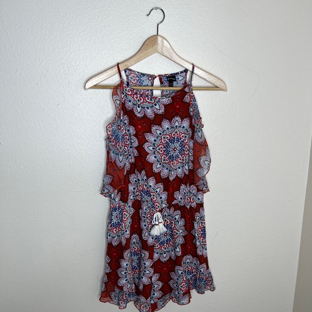 Art Class Rust Orange Pattern Romper XL 14/16